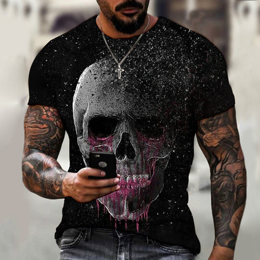 Men's And Women's Fashion Casual Skull Digital Printing T-shirt