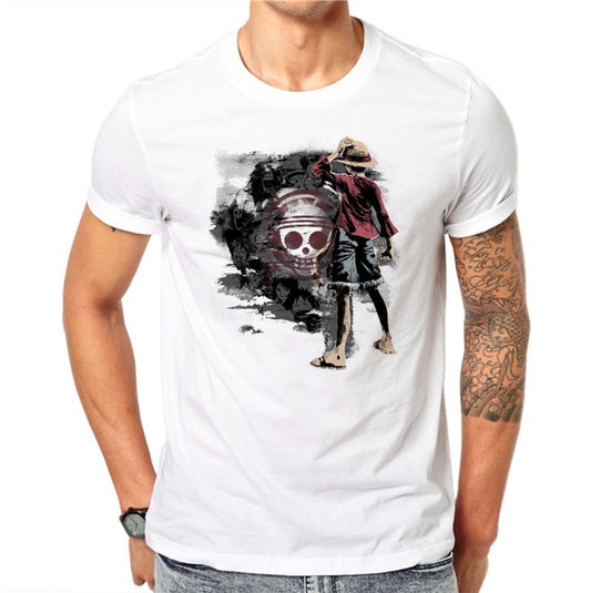 Men'S Dark Black Skull Pattern Print Trendy T-Shirt