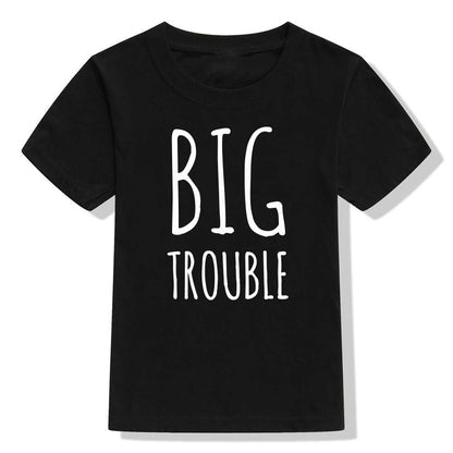 Trouble Cartoon Character Father And Son T-shirt Parent-child Outfit Top Big Trouble Little