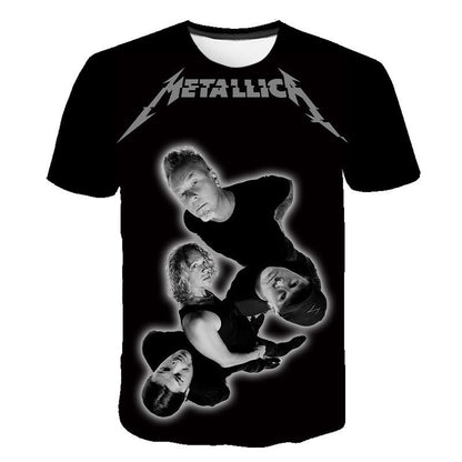 Heavy Metal Band Round Neck T-shirt Short Sleeves