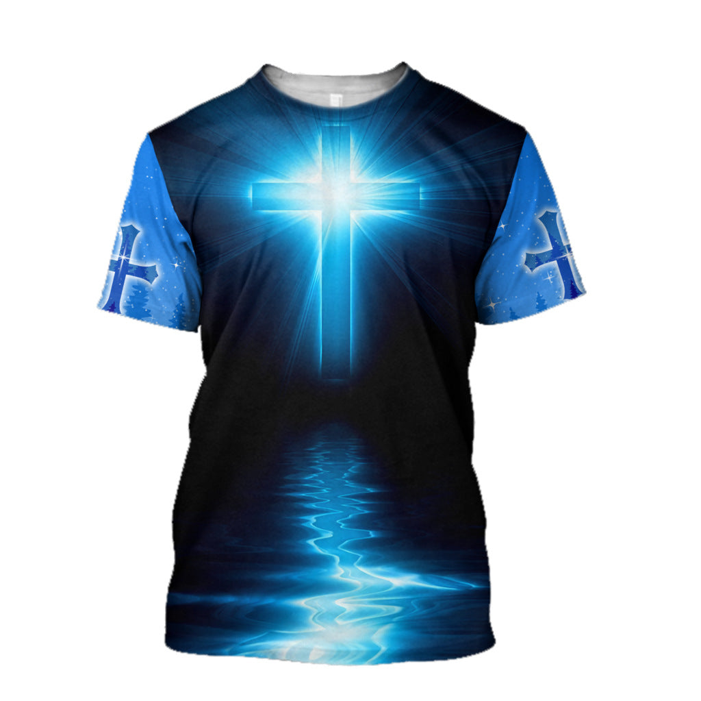 Summer European And American Style 3D Printed Men's Short-sleeved Good Friday Theme T-shirt